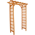 Sunnydaze 78.5 Brown Wooden Garden Arbor Walkway Wedding Arch, Weather-Resistant Finish