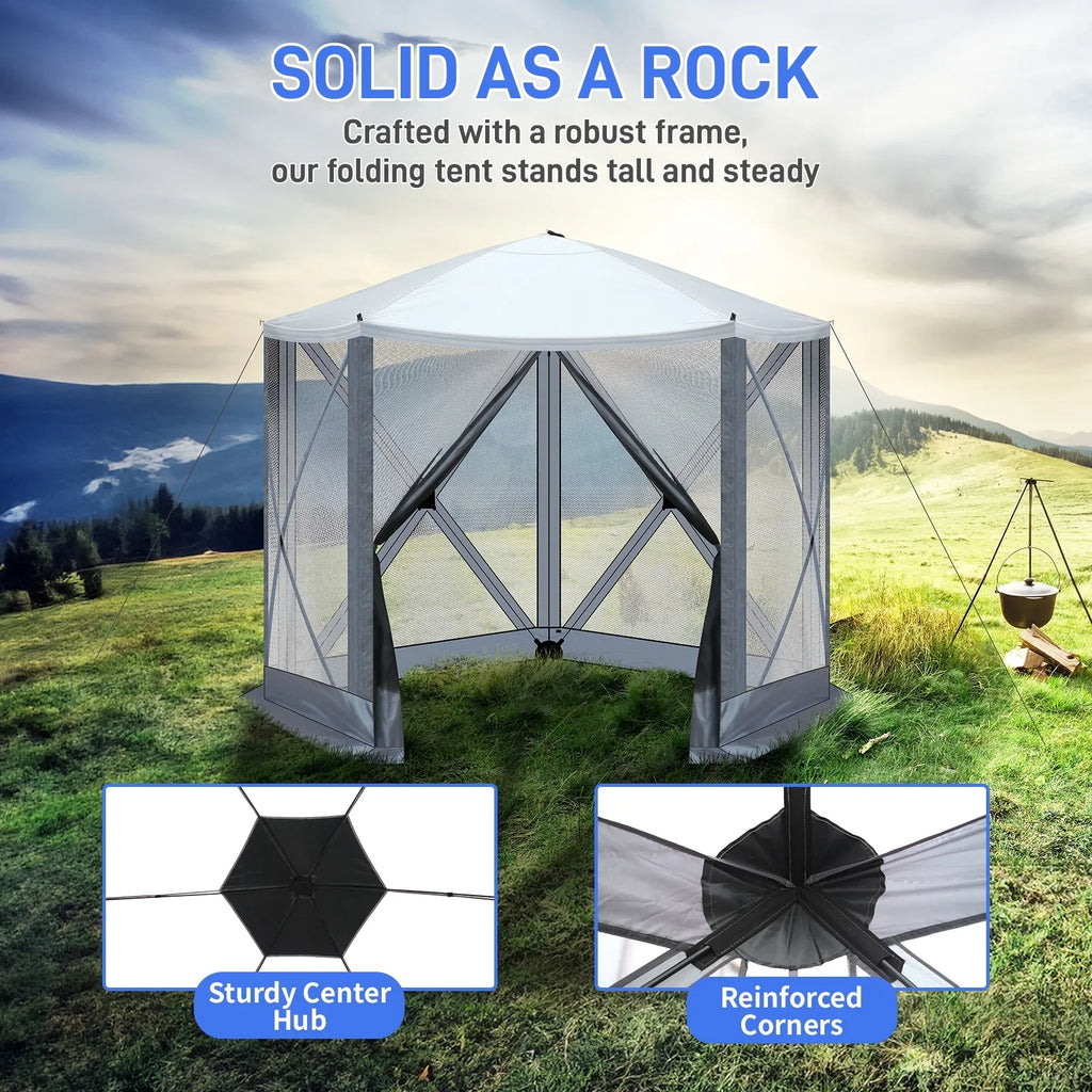 10x10 FT Pop Up Canopy with UPF 50+ Sun Protection, Portable Outdoor Sun Shelter with Vent Windows & Waterproof Roof for Lawn, Garden, Picnic, Sports Events; Easy Set Up in 60 Seconds