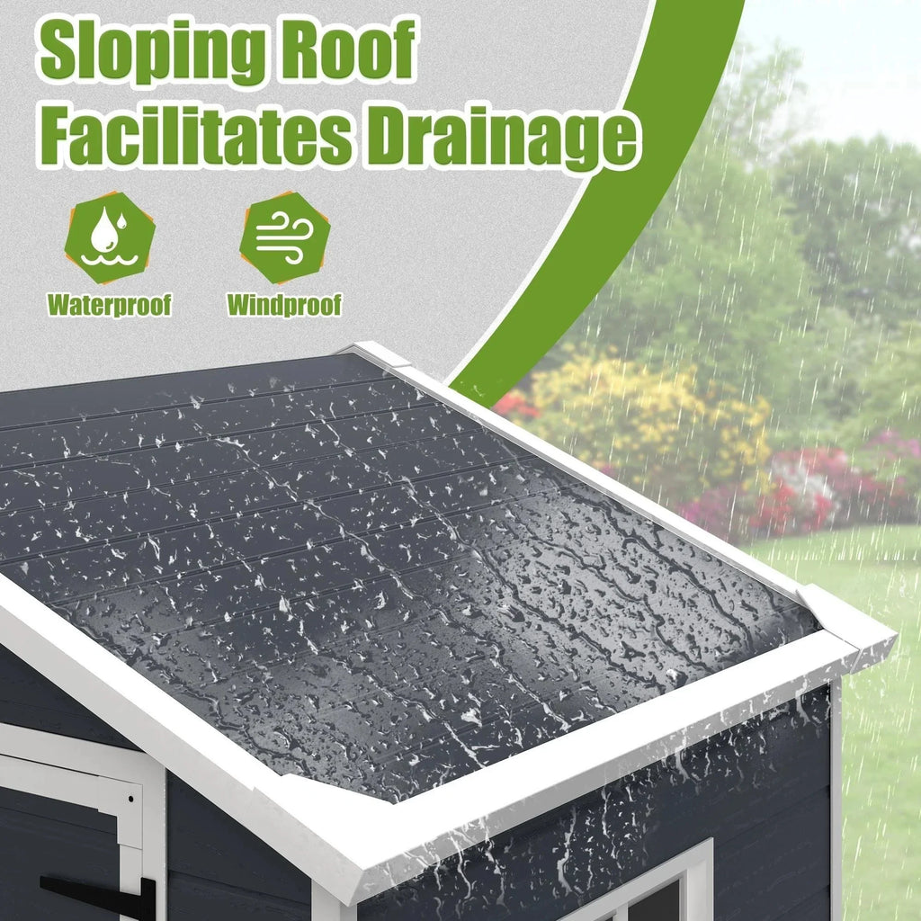 Enyopro 306Gal Outdoor Storage Shed, Horizontal Resin Shed, Resistant Tool Plastic Shed for Storage of Bike/Garbage Cans/Garden Tools/Lawn Mowers