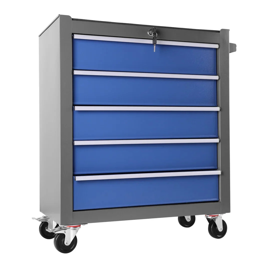 Rolling Tool Chest with 5-Drawer, Tool Box with Wheels, Multifunctional Tool Cart Mechanic Tool Storage Cabinet for Garage, Warehouse, Workshop, Repair Shop, Blue?