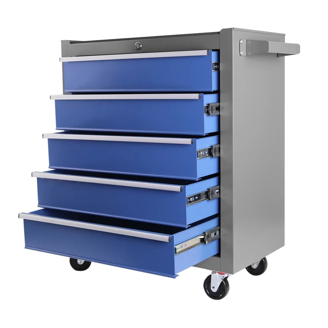 Rolling Tool Chest with 5-Drawer, Tool Box with Wheels, Multifunctional Tool Cart Mechanic Tool Storage Cabinet for Garage, Warehouse, Workshop, Repair Shop, Blue?