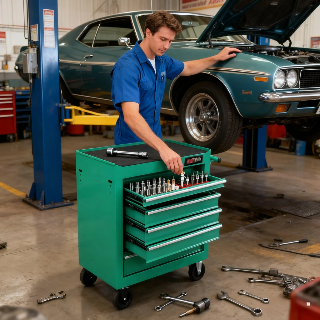 ARTMAN 7 Drawer Tool Rolling Storage Cart ,Tool Boxes Tool Chest with Wheels and Drawers for Garage Workshop Warehouse