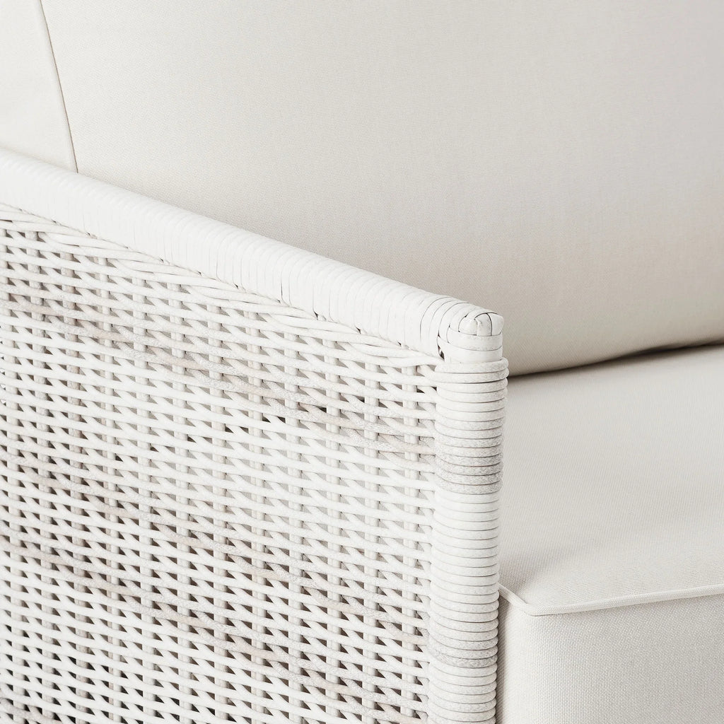 Better Homes & Gardens Paige 1 Piece Wicker Outdoor Loveseat with Cushions, White