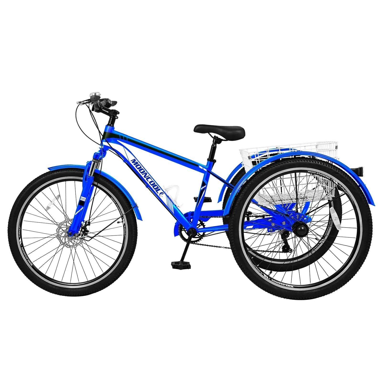 MOPHOTO 7 Speed 27.5 Adult Mountain Tricycle, Exercise Men's Women's Bicycle, 3 Wheel Cruiser Bike