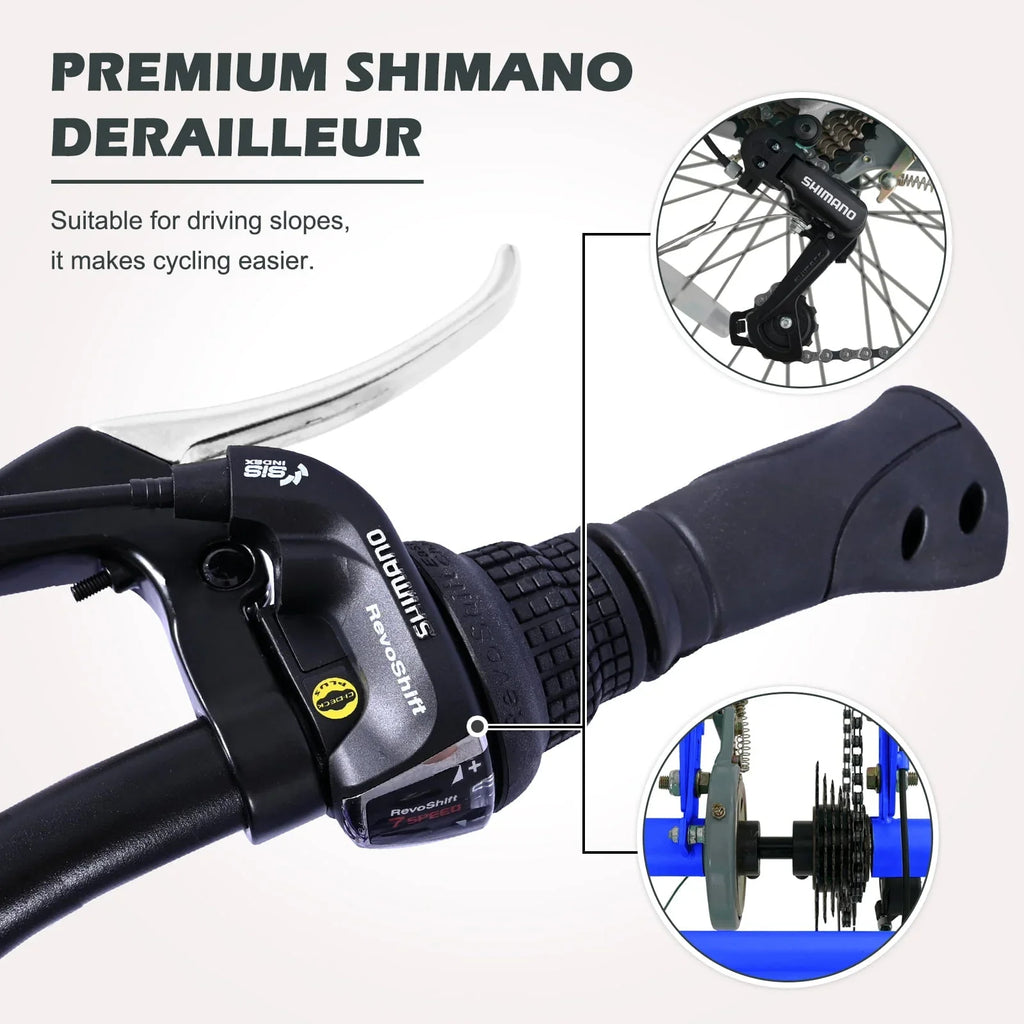 MOPHOTO 7 Speed 27.5 Adult Mountain Tricycle, Exercise Men's Women's Bicycle, 3 Wheel Cruiser Bike