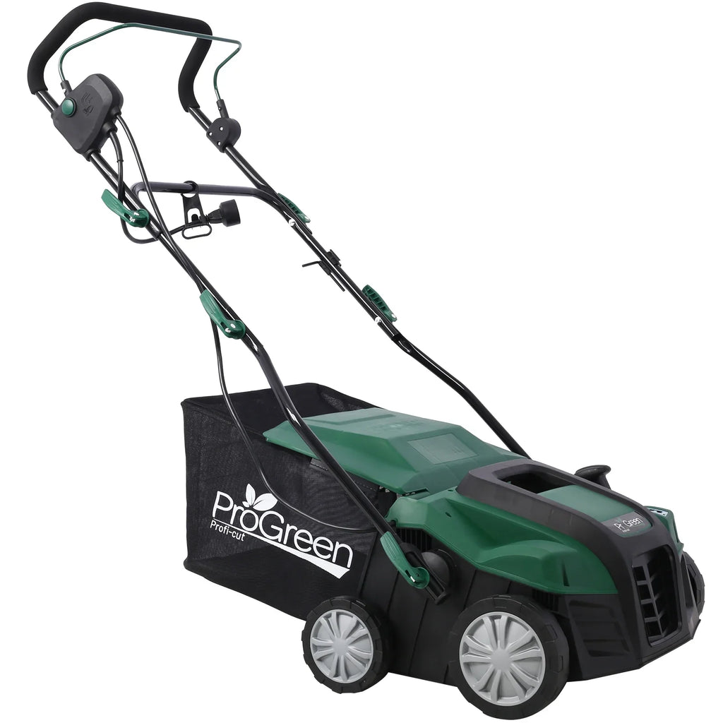 Dethatcher and Scarifier, Seizeen 16-Inch Lawn Dethatcher Scarifier 2-IN-1 Gardening Equipment, Powerful 15 Amp Electric Dethatcher & Scarifier, Height Adjustable, 58QT Removable Thatch Bag