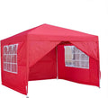 REKHH Pop Up Outdoor Gazebo Marquee 8.2''x8.2'' Garden Awning Tent Folding Canopy with 4 Sidewall and Carrying Bag for Festival Wedding Party 2.5MX2.5M (2.5x2.5m,Red)