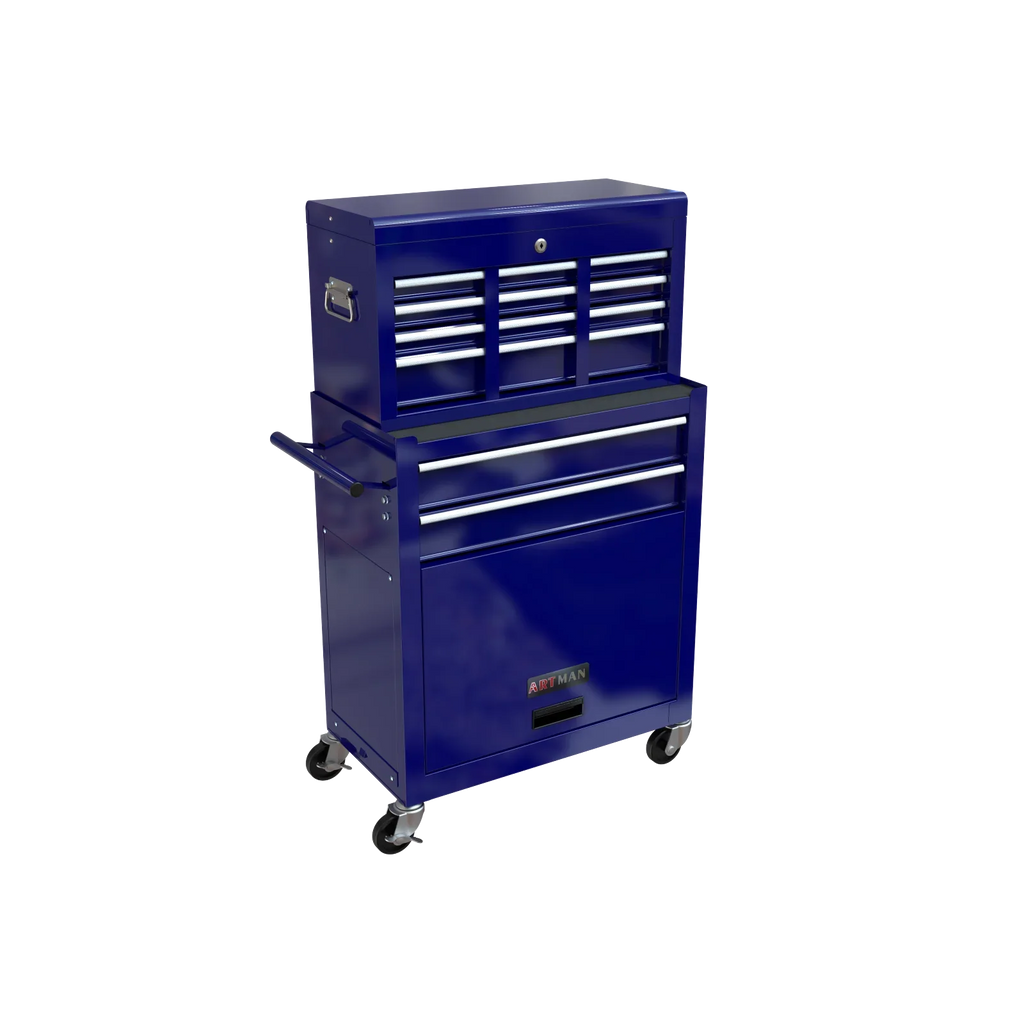 Pouseayar  8-Drawer High Capacity Rolling Tool Chest Storage Cabinet, Blue