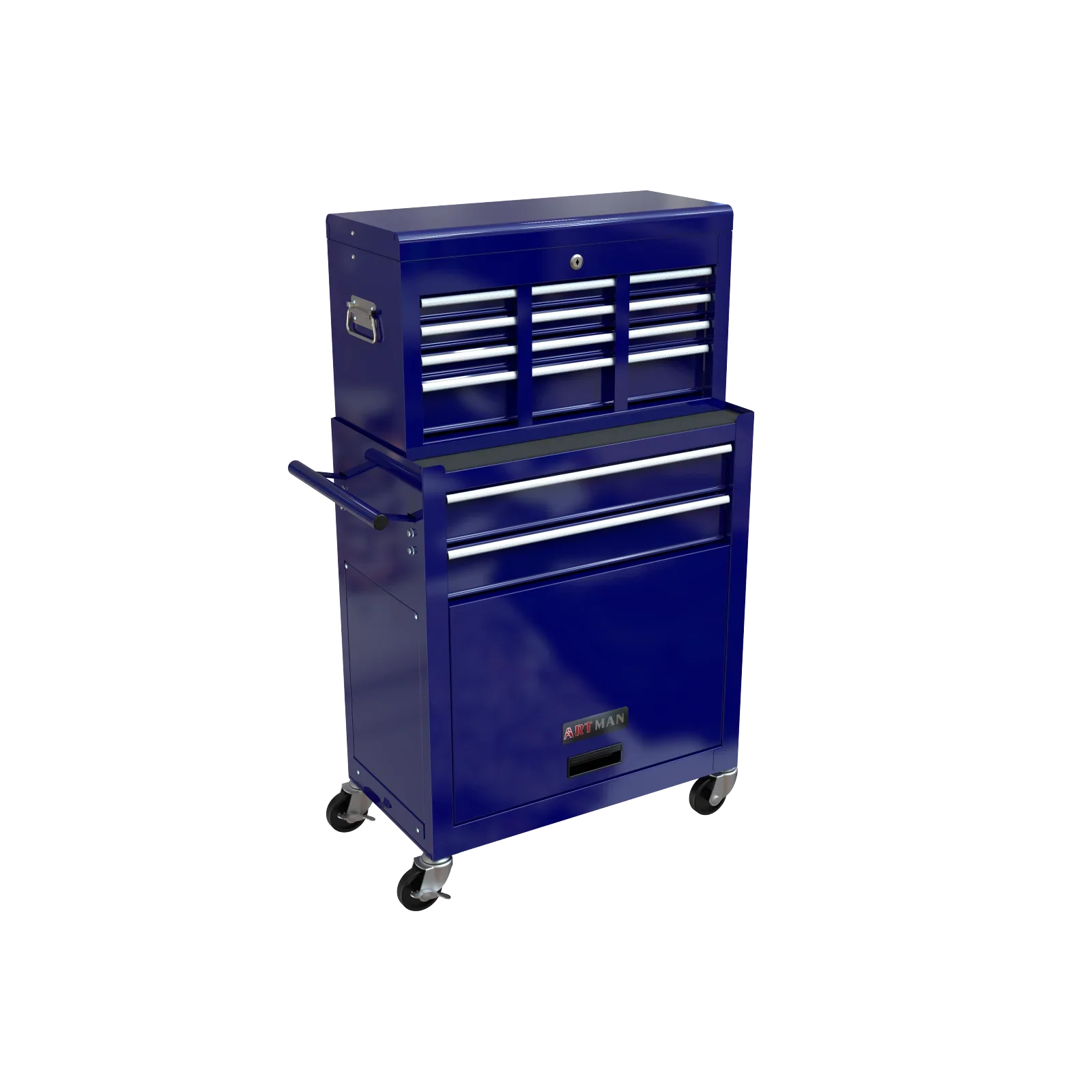 Pouseayar  8-Drawer High Capacity Rolling Tool Chest Storage Cabinet, Blue