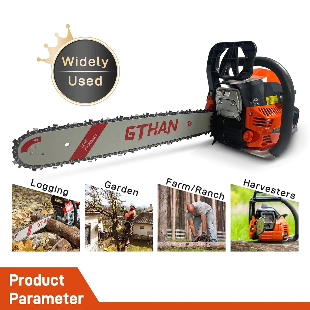60cc Gas Chainsaws 20 Inch Bar Power Chain Saw Gas Powered Chainsaw 2 Stroke Handed Petrol Gasoline Chain Saws for Cutting Wood Outdoor Garden Farm Home Use