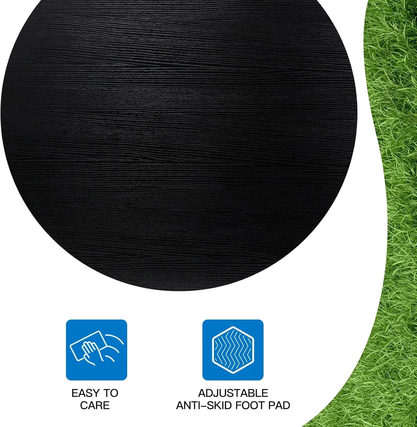 Round Coffee Table, 31.5 Circle Coffee Table��Roma Round Coffee Tables Living Room, Large Coffee Table Round for Indoor & Outdoor Use, Office, Patio or Garden, Large Gray(31.5 D x 17.7 H)