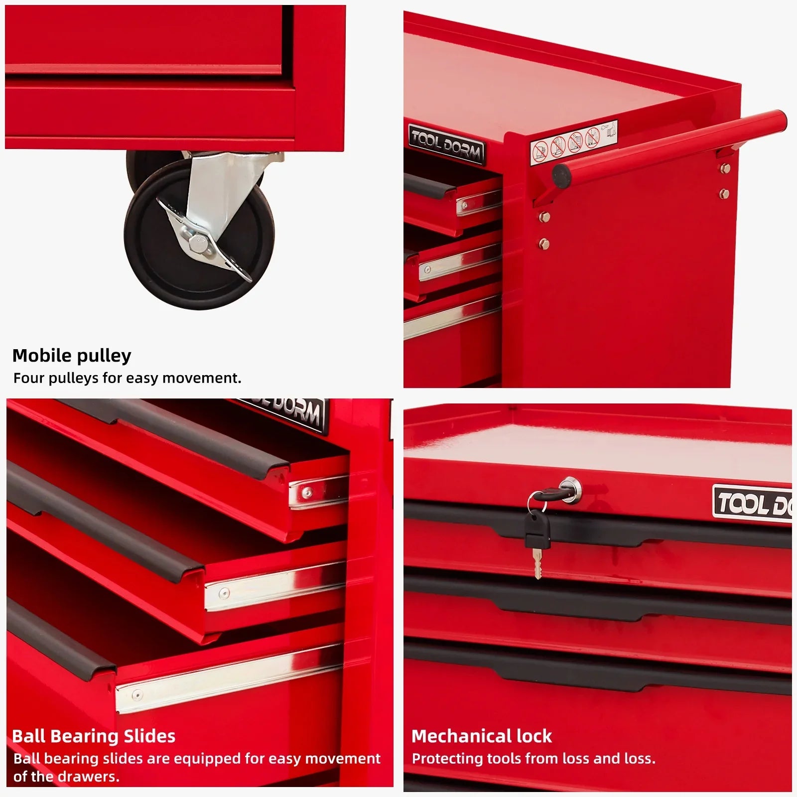 Tool Cabinet Tool Cart 24.2inch with 7 Drawers and Wheels, Metal Rolling Tool Box Locked Drawers Storage Organizer Cabinet for Garage, Warehouse, Repair Shop, Workshop, Brand