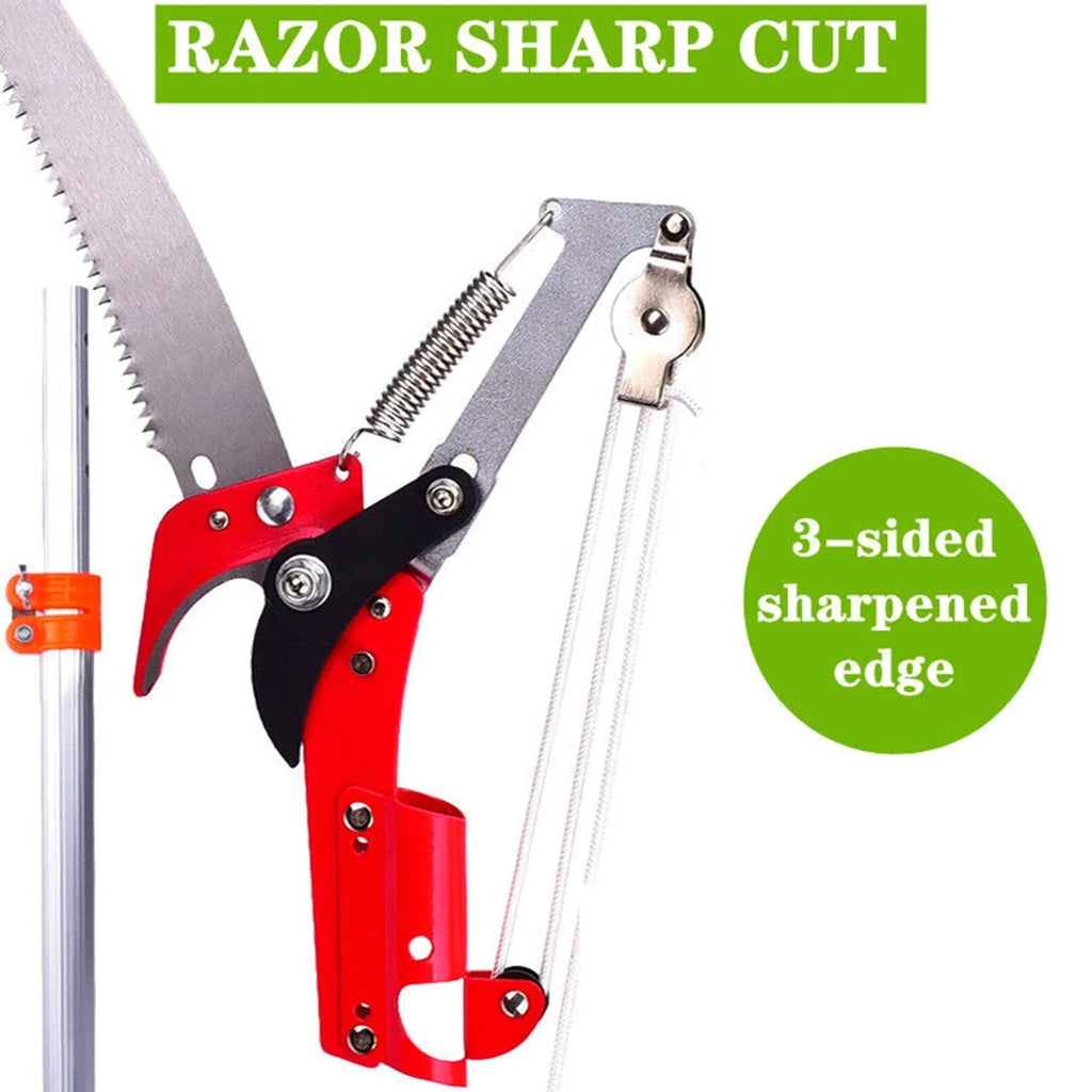 26 Feet Tree Extended Pruner Palm Tree Trimmer Manual Tree Pole Pruners Garden Tools for Tree Trimming Sawing and Shearing