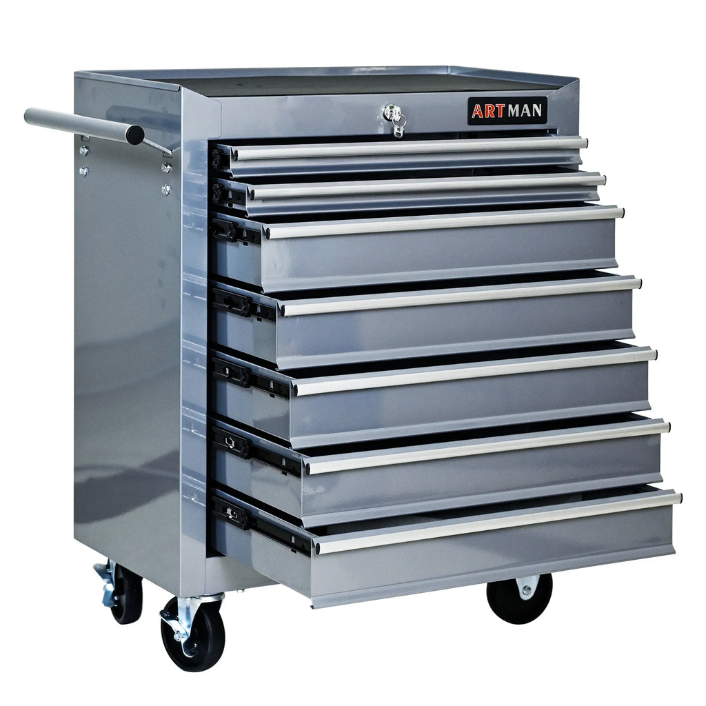 ARTMAN 7 Drawer Tool Rolling Storage Cart ,Tool Boxes Tool Chest with Wheels and Drawers for Garage Workshop Warehouse