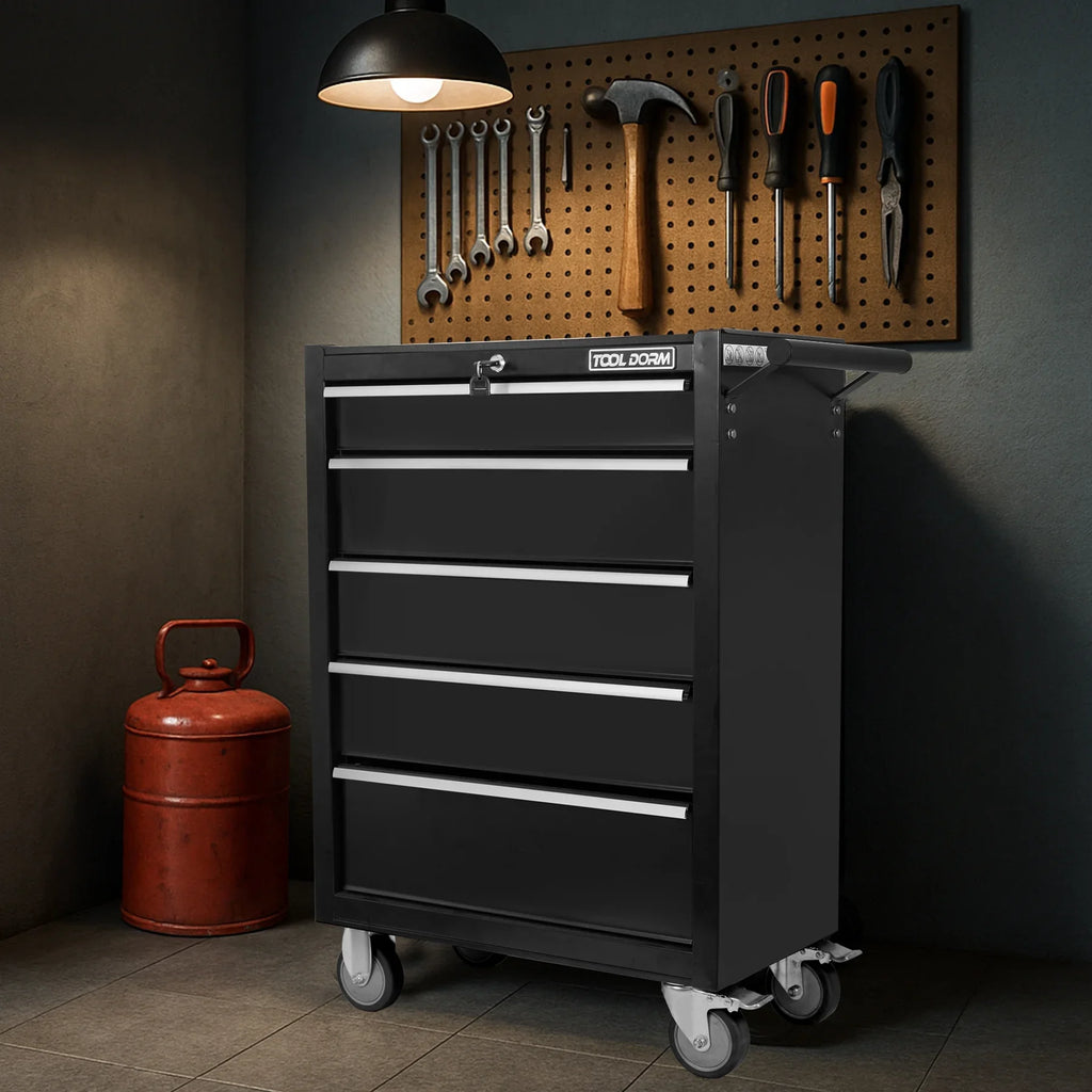 Tool Cabinet Tool Cart 24.2inch with 7 Drawers and Wheels, Metal Rolling Tool Box Locked Drawers Storage Organizer Cabinet for Garage, Warehouse, Repair Shop, Workshop, Brand