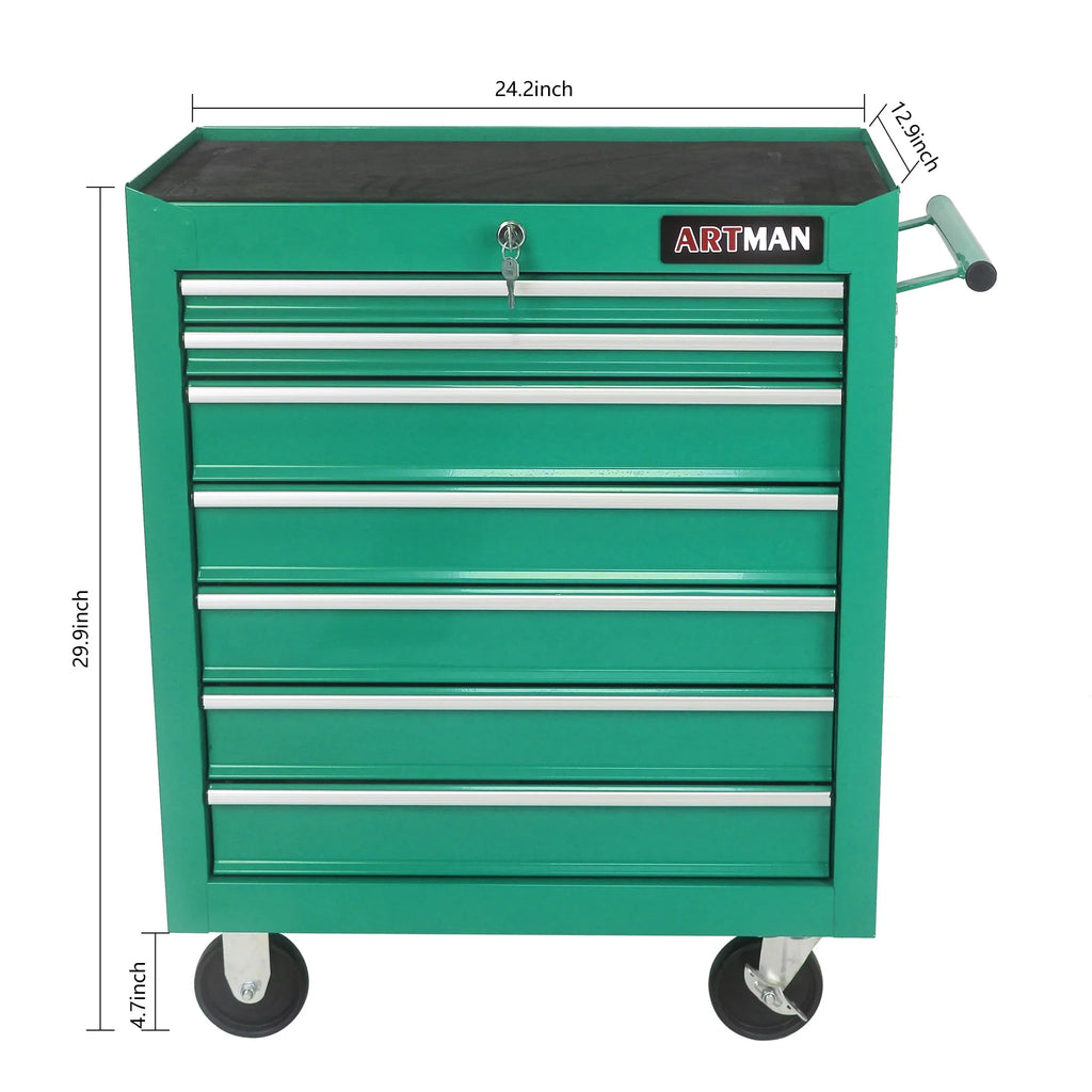 ARTMAN 7 Drawer Tool Rolling Storage Cart ,Tool Boxes Tool Chest with Wheels and Drawers for Garage Workshop Warehouse